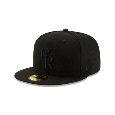 Black Colorado Rockies Hat - New Era MLB Wool 59FIFTY Fitted Caps USA0385619